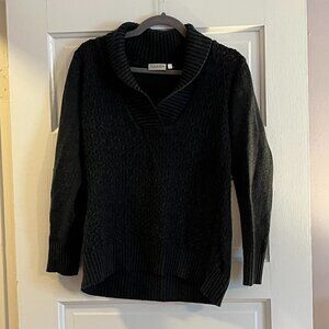 CANDA shawl collar sweater charcoal large